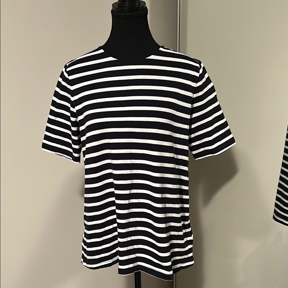 Classic Black and White Striped Women's Top